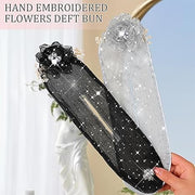 🌸 Embroidered Flower Hair Bun Roller – Elegant Quick Bun Maker