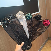 🌸 Embroidered Flower Hair Bun Roller – Elegant Quick Bun Maker