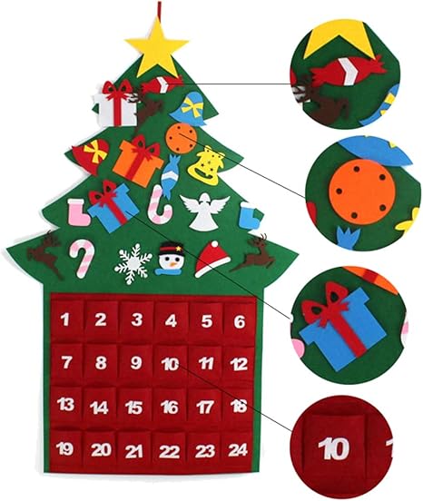 🎄 Christmas Tree Advent Calendar – 24-Day Holiday Countdown Calendar