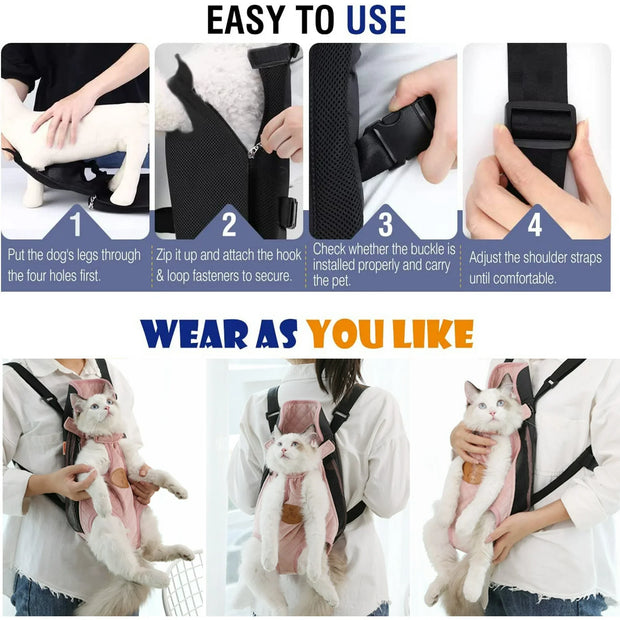 🐾 Pet Carrier Backpack (Adjustable, Legs-Out) – Travel &amp; Outdoor