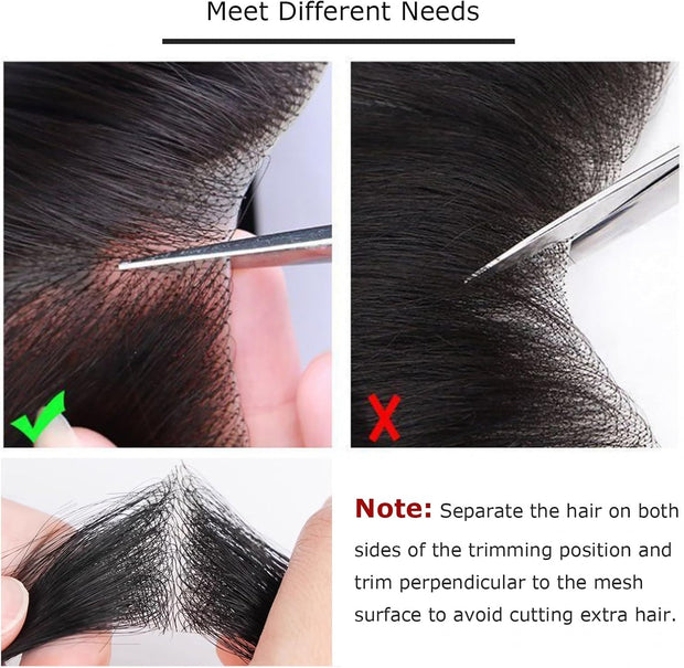 Natural Black Small Sideburn Hairpieces, Unisex, 2-Pack