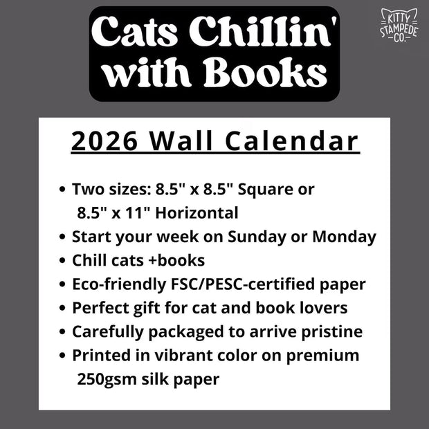 Cat Wall Calendar 2026