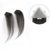 Natural Black Small Sideburn Hairpieces, Unisex, 2-Pack