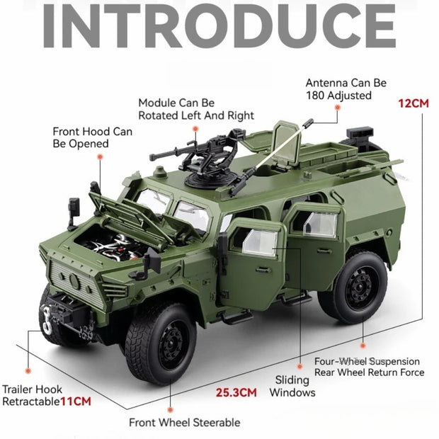 1:20 Armored Off-Road Die-Cast Model – Military Collectible for Enthusiasts and Display