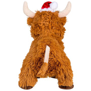 Dancing Highland Cow Plush Toy – 11-inch Christmas Edition with Santa Hat