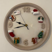 Seasonal Magnetic Ornament Clock – Handcrafted Clay Clock with Interchangeable Charms