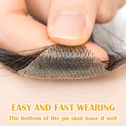 Natural Black Small Sideburn Hairpieces, Unisex, 2-Pack